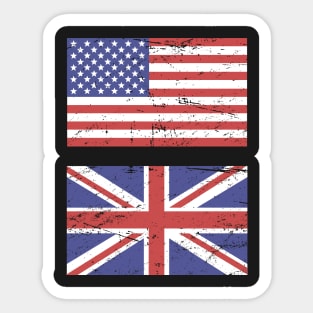 United States Flag & Great Britain Flag Sticker